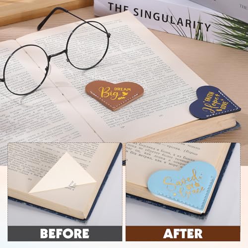 14Pcs Bible Verse Leather Heart Bookmarks, Christian Gift for Women