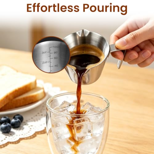 Set of 10 Carrottimes stainless steel espresso shot cups, 3.4oz silver mini cups for espresso shots, sleek and durable design.