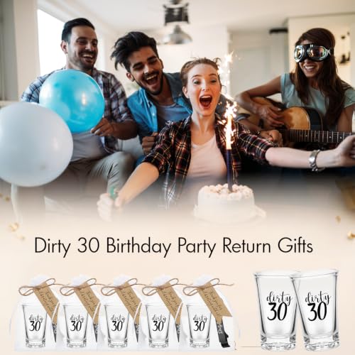 96 Pcs 24 Sets 30th Birthday Party Favors for Guests, Black Dirty 30