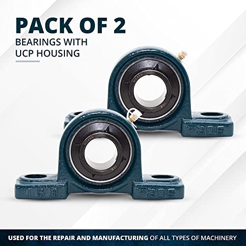 2 PCS - UCP 204 / NP20 204 20mm bore, Mounted Block Cast Housing Self-aligning Pillow Bearing