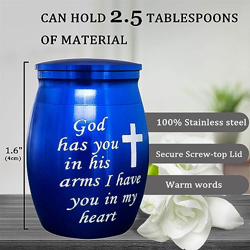 4 Lighted Boxes and Small Urns for Human Ashes Keepsake, Mini Cremation Urn for Pet Ashes, Sharing Necklace Baby Urns Earns, Memorial Gifts for Loss Tiny Little Funeral Urn for Ashes