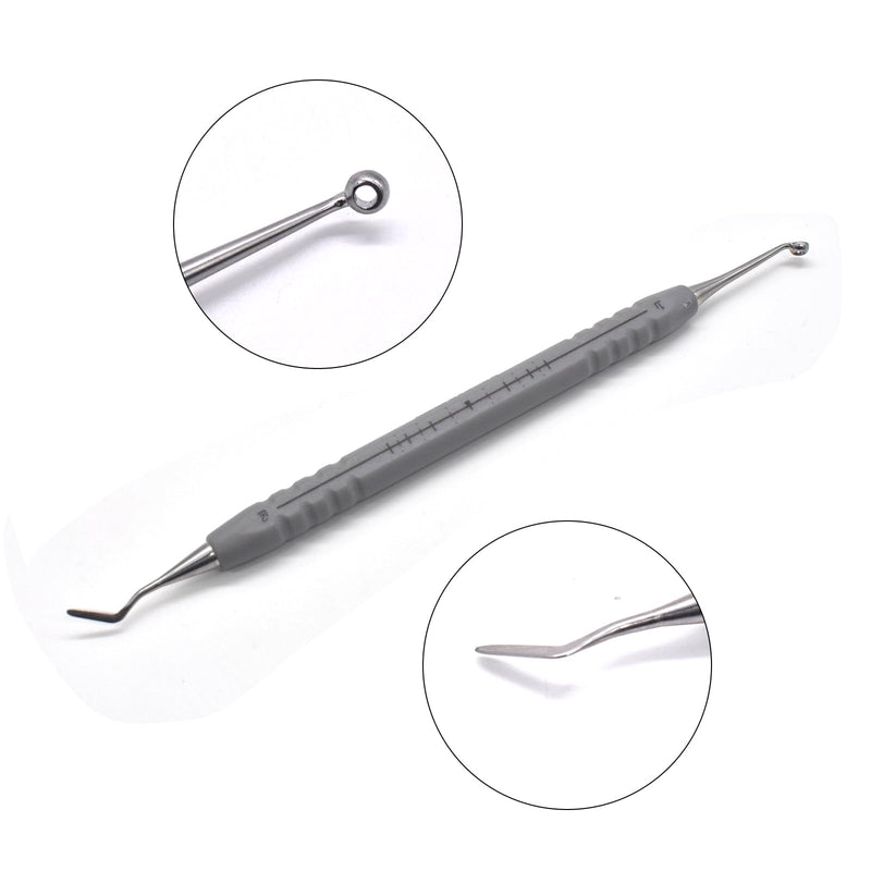 [Australia - AusPower] - 1 Piece Dental Composite Resin Filling kit Molding Tools,with Plastic Handle and Stainless Steel Tips,Dental Instruments (Light gray) Light gray 