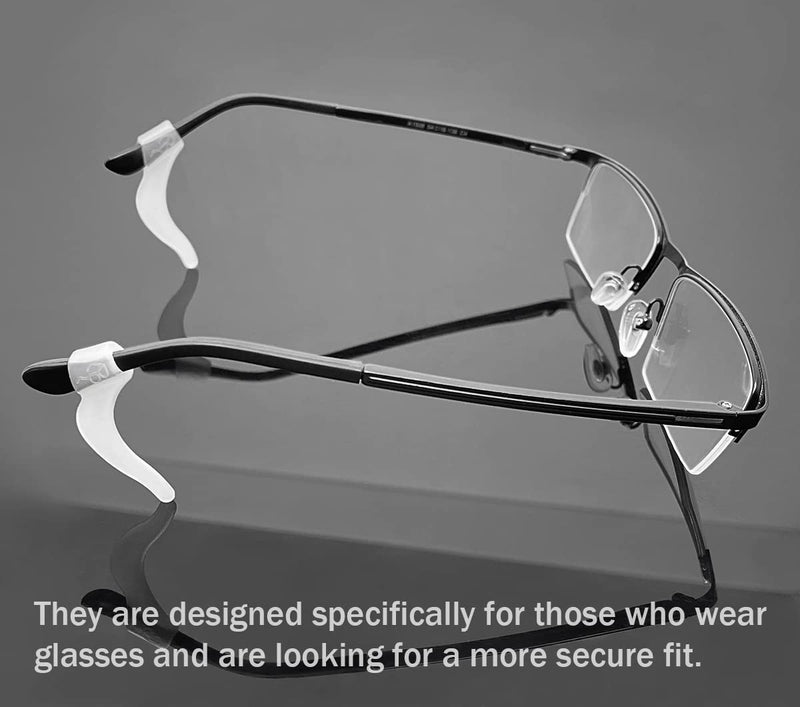 [Australia - AusPower] - PTSLKHN Soft Silicone Eyeglass Ear Hooks, 10 Pairs of Non-Slip Eyeglasses Ear Grips for Glasses, Sunglasses, Reading Glasses Clear 