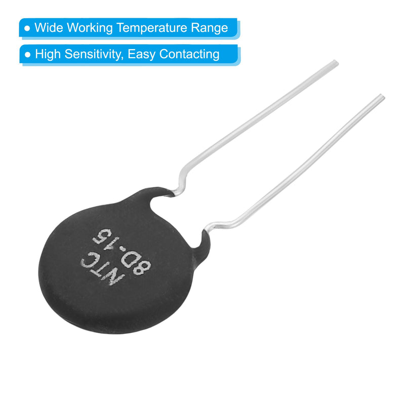 PATIKIL NTC Thermistors Resistors 10 Pieces 8 Ohm NTC8D-15 Highly Sensitive Current Limiter Temperature Sensor for Measuring Temperature Black | Current Limiter Temperature Sensor, Highly Sensitive, For Measuring Temperature