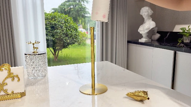 Luxurious Gold Paper Towel Holder Countertop, Brass Paper Towel Holder for Kitchen, Unique Gold Bird Decor - Sturdy, Durable, and Elegant Home Decor for Kitchen
