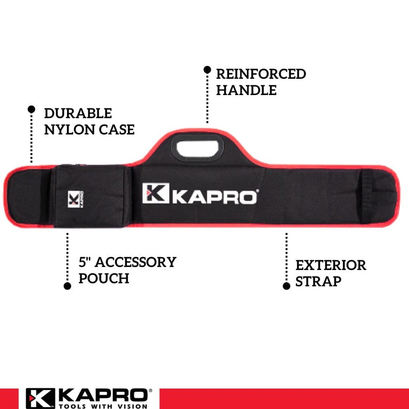 Kapro - CASE-24 Carrying Case - Storage Bag for Levels - Durable Nylon Carry Case - With Plastic Handle and Zippered Accessory Pouch - Fits 24” Levels 24-Inch Length