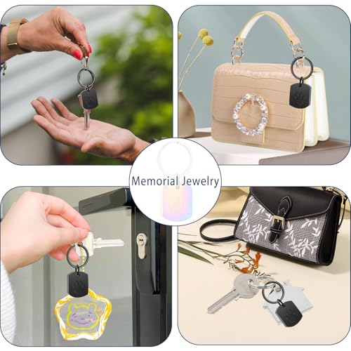 Cremation Jewelry Urn Keychain for Pet Human Ashes Dog Cat Keepsake Memorial Urn Keychain Ash Holder for Women Men Black-c