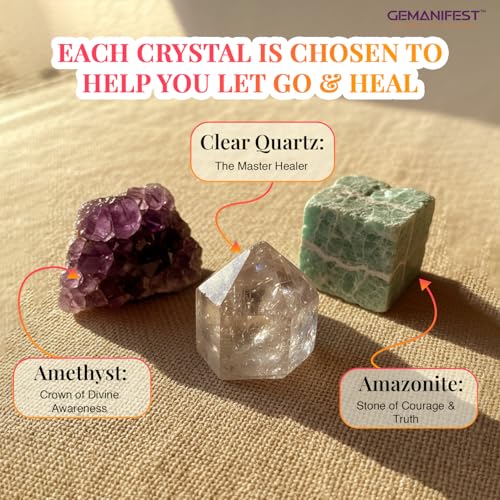 Lit & Let Go Manifestation Candle, Lemon Scented Soy Crystal Lit and Let Go