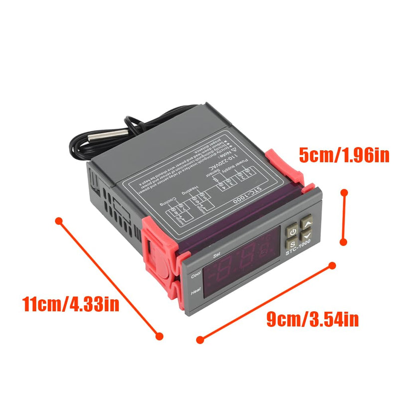 [Australia - AusPower] - Digital Temperature Controller, Temp Control Thermostat Temperature Controller Temp Sensor Electric Centigrade Control Switch for Incubator Brooder Refrigerator Fermenter Home Brewing 110 220V 