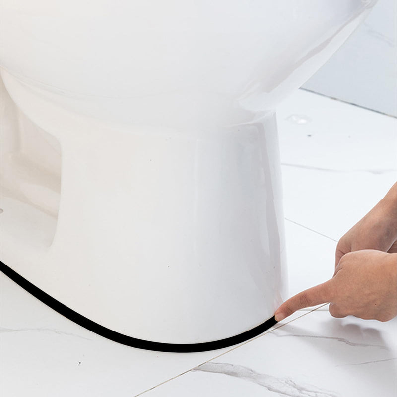[Australia - AusPower] - Ceiling Molding Peel and Stick, Self Adhesive Flexible Trim Caulk Tape Sealant Strip for Stove Sink Toilet Wall Corner Tile Edge Bathroom Kitchen (Black) Black 