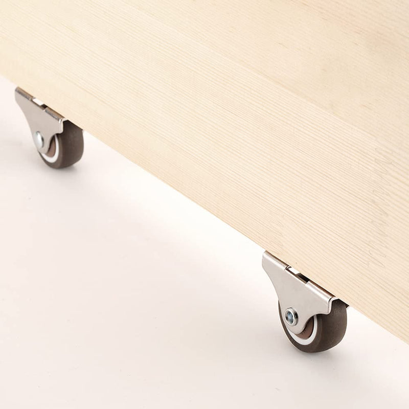 [Australia - AusPower] - Mini Fixed Caster Wheels 1 inch Silent Ball Bearing Small Casters Wheels, Metal Top TPE Rubber Low Profile Caster Wheels for Furniture Rolling Cabinet Trundle Bed Drawer with Screws 4 Pack 