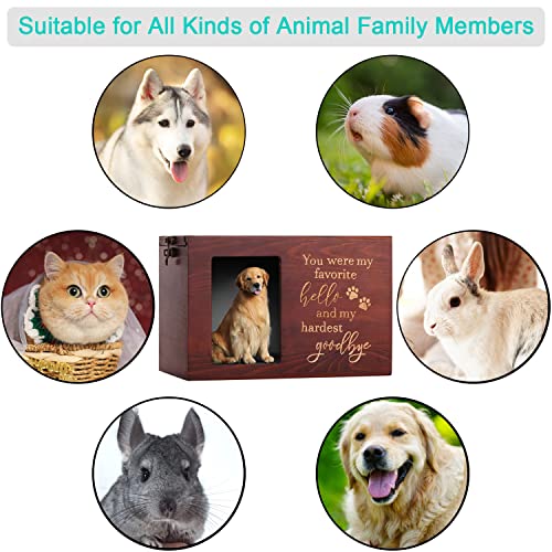 DGDCDV Pet Memorial Urns for Dogs or Cats Ashes with Photo Frame Goodbye Large