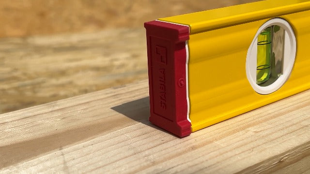 STABILA Type 80 AS-2 Spirit Level, 120 cm, Reinforced Aluminum Profile, 1 Horizontal Level, 2 Vertical Vials, Integrated Slip Stoppers, Made in Germany, Yellow 48"