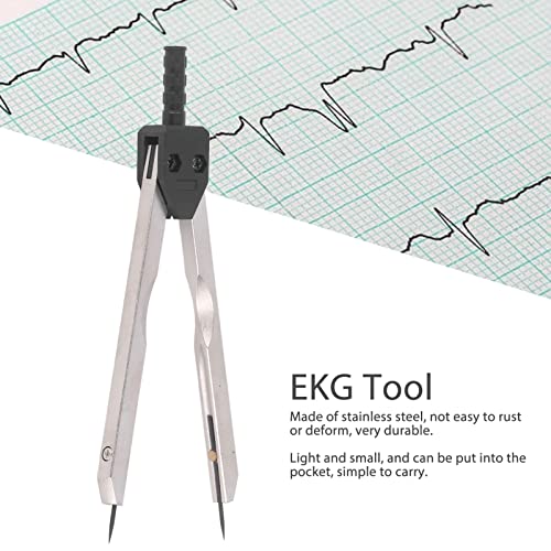 ECG Tool, ECG Vernier Caliper, Measuring Tool with Ruler, Electrocardiogram Design Divider for Nursing (Black), Brake Calipers (Black)