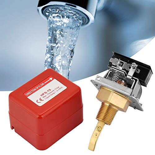 Water Flow Switch Automatic Paddle Flow Switch 1/2 Inch for Water and Oil Flow Monitor Thread Connection for Liquid Measurement