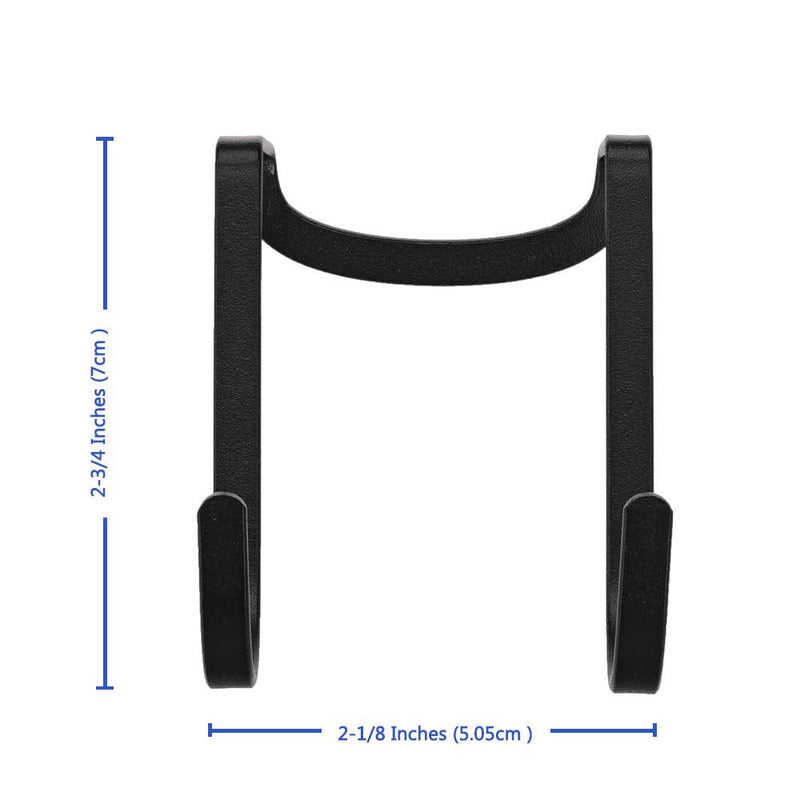[Australia - AusPower] - Dewell Multi-Use Over Cabinet Hook, 5 Pack, Stainless Steel, Over Door Double Hook for Drawer Cabinet, Closet, Fence, Kitchen and Bathroom, Black S-5 PACK 