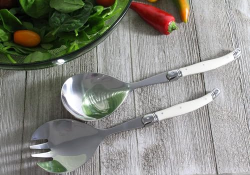 French Home Laguiole Connoisseur Faux Ivory Salad Servers, 2 Piece Set