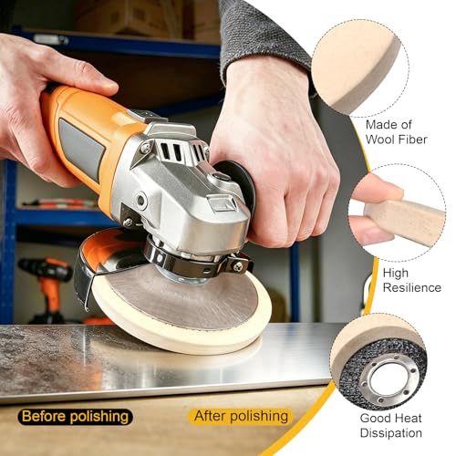 BURMONG 10-piece 4.5-inch buffing wheel and compound kit for angle grinders