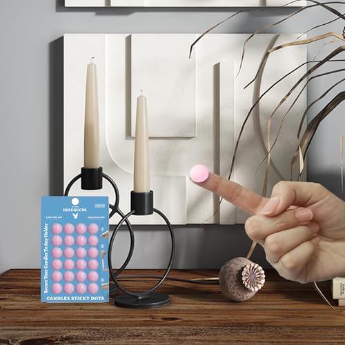Candle Sticky Dots - Pink Wax Candle Adhesive Dots - Unscented Cire Adhesive for Secure Candle Placement - Easy Clean and Traceless Adhesive for DIY Projects - Pack of 24 EAG-CSD-PINK