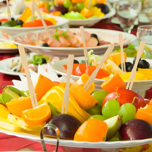 500 Count Bamboo Appetizer Forks & Toothpicks,PartyPicks Bamboo Fork, 3.5-Inch Mini Forks for Appetizers, Cocktail Parties, Fruits, Charcuterie - Wooden Food Picks Accessories. (Pack of 3) 500CT/3.5 inch Mini Forks (Pack of 3)