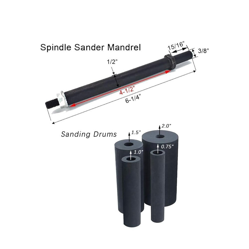[Australia - AusPower] - Spindle Sander Drum Kit Including Sanding Cylinder, Sanding Drum (OD 3/4", 1", 1-1/2", 2") and Sanding Sleeves (80 Grit, 120 Grit and 240 Grit) 