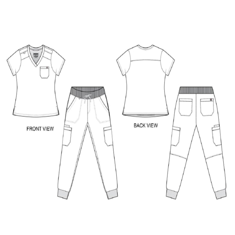 [Australia - AusPower] - Natural Uniforms Womens Cool Stretch Modern Tuck-In Top Yoga Jogger Scrub Set with Regular and Petite Sizes Black Small 