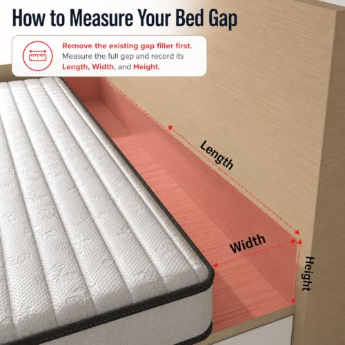 SAMTY Bed Gap Filler for headboard Space Gap Filler Bolster Stopper 59x4x4 Beige