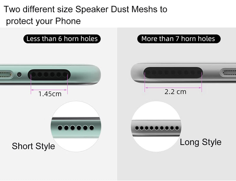 [Australia - AusPower] - 48PCS Universal Phone Speaker Dust Protector Cover Mesh Stickers Compatible with iPhone 15 Pro Max, iPhone 14, 13, 12, Samsung Galaxy S23-S20, Included Cleaning Brush & Tweezer 