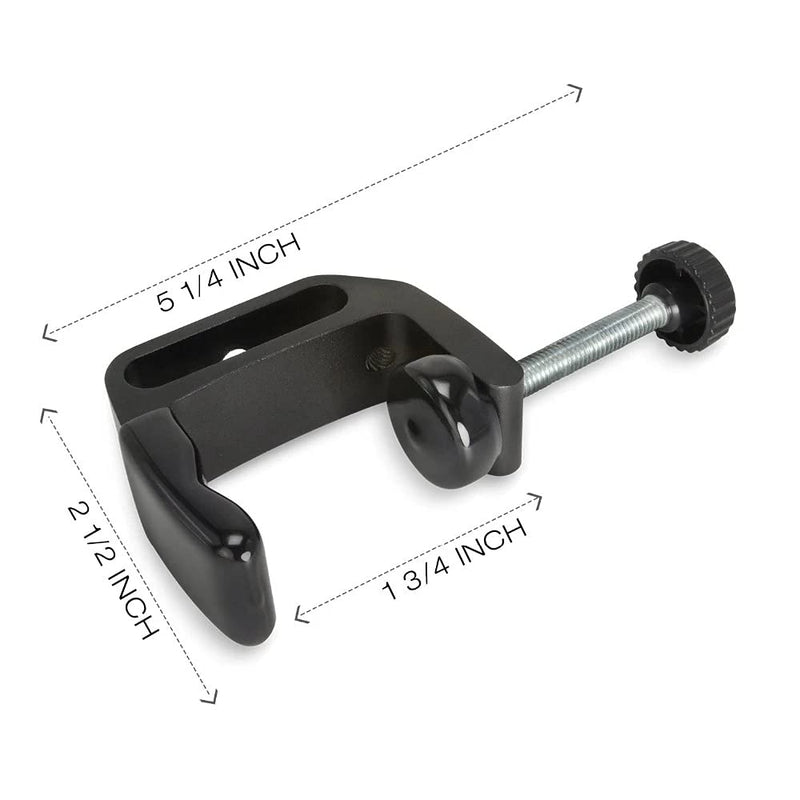 [Australia - AusPower] - Universal C-Clamp Aluminum Support Clamp Desktop Mount Holder Stand with 1/4" and 3/8" Thread Black(2 Pcs) 2pcs 