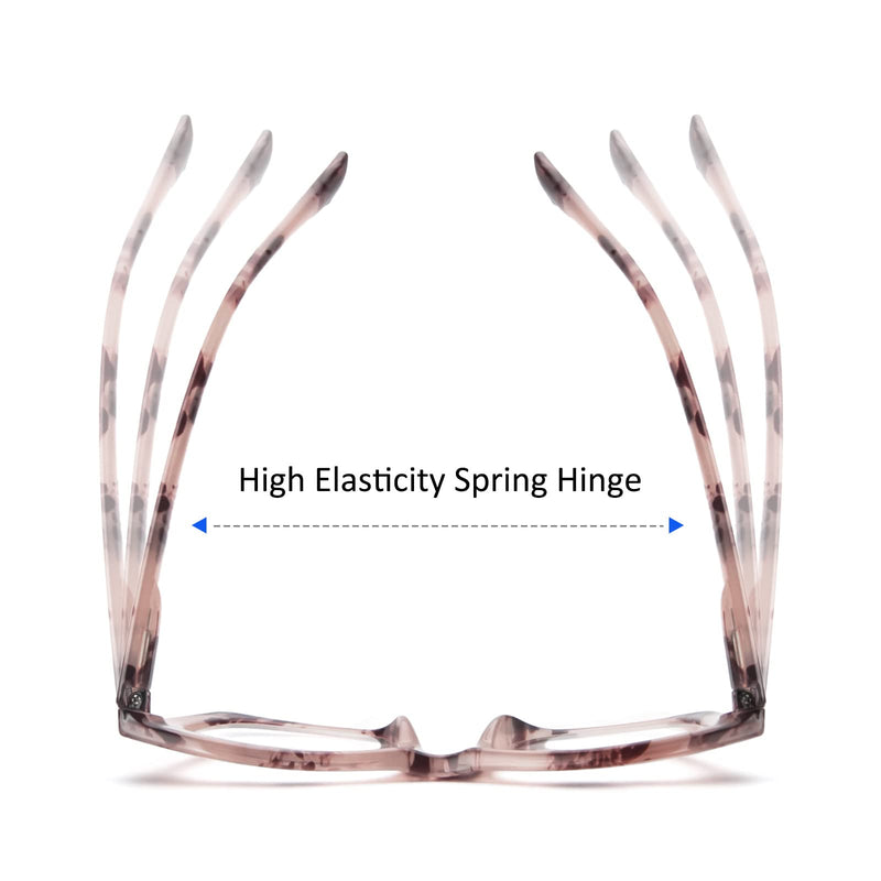 [Australia - AusPower] - REAVEE Oprah Style Reading Glasses for Women, Blue Light Blocking Cute Oversized Square Computer Readers Spring Hinge Black/Pink Leopard/Blackpink 1.5 x 