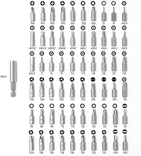 Protorq 61-piece security screwdriver bit set with assorted precision bits and storage case