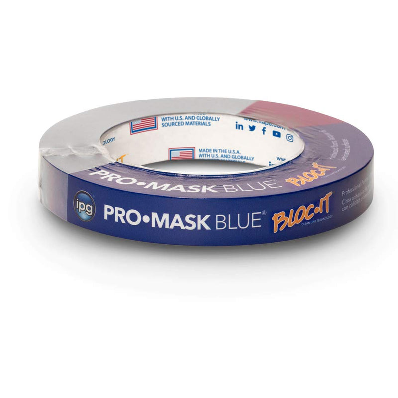 IPG ProMask Blue with BLOC-It, Premium 14-Day Masking Tape, 0.70" x 60 yd, Blue, (Single Roll) .70" x 60 yd Single Roll