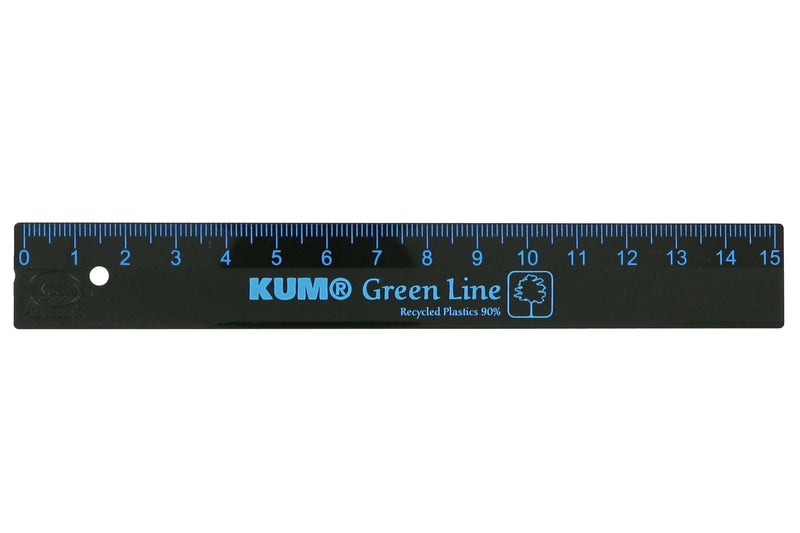 [Australia - AusPower] - KUM AZ349.01.16-B Green Line Ruler, 15 cm, Blue, Sustainable, Pack of 5, School Supplies 