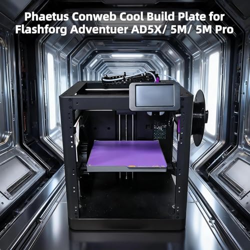 3D Printer Platform 235×235mm Phaetus Conweb Cool Build Plate for Adventuer 5M/ 5M Pro/AD5X: Dual Sided Smooth Fine Texture Spring Steel Sheet Keep Printing 720H Saving Energy 42kwh Purple