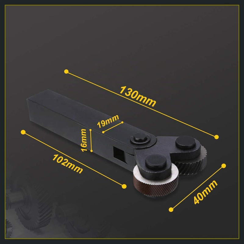 7-Piece Knurling Tool Set, 9SiCr Steel, 0.5/1/2 mm, Diagonal + Linear Knurling Wheels, for Lathe, Metalworking, Non-Slip