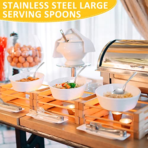 Mimorou 12 Pcs Stainless Steel Serving Spoons Set for Buffet 8.3 Inches Large Serving Utensils Dishwasher Safe Metal Polished Buffet Spoons for Food Cooking Catering Kitchen Banquet Restaurant Gifts