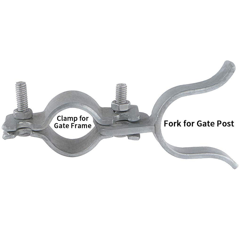 Skelang Chain Link Gate Latch, Chain Link Fence Lock 1-3/8" x 1-5/8", Galvanized Fence Fork Latch for Fence Gate, Kennel and Run (Pack of 2) 1-3/8" x 1-5/8", Pack of 2