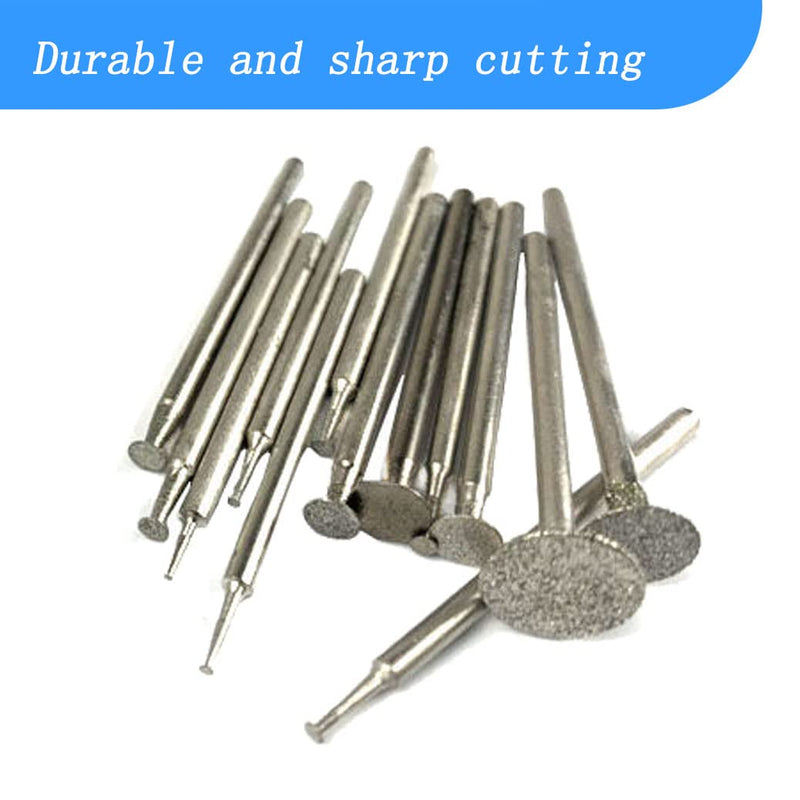 [Australia - AusPower] - Luo ke 13 Pcs T Shape Diamond Burr - 3/32'' Shank Channel Cutting Burs Diamond Mounted Stone Carving Burr for Rotary Tools includes Dremel 