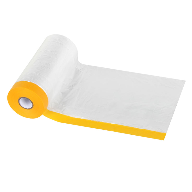 Voomey Pre-Taped Masking Film, Painters Tape with Plastic Attached, Automotive Painters Tape and Drape for Appliances, Furniture, Wood Surfaces & DIY Projects - 3ft x 82ft 1100mm*25m Standard Roll