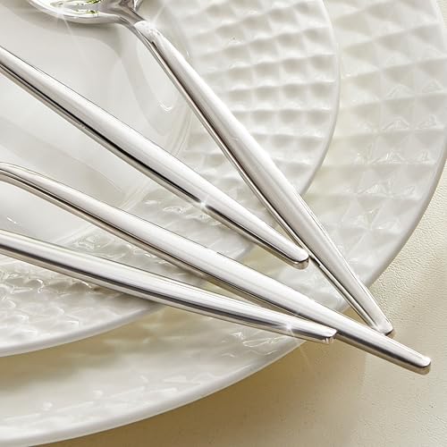 KINGSTONE 12-piece stainless steel dinner spoon set with 8.2-inch tablespoons, premium 18/10 stainless steel, elegant tableware