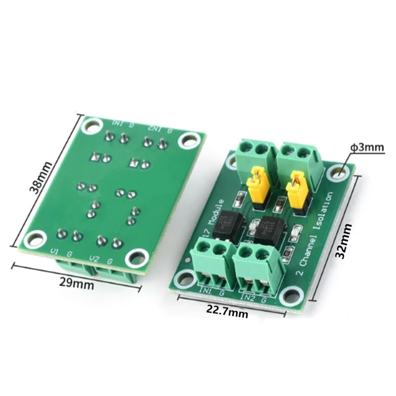 PENGLIN PC817 2 Channel Optocoupler, Voltage Insulation Board, Pack of 5 | Voltage controlled connection module, input 3.6-24V, output 3.6-30V for Arduino and industrial control