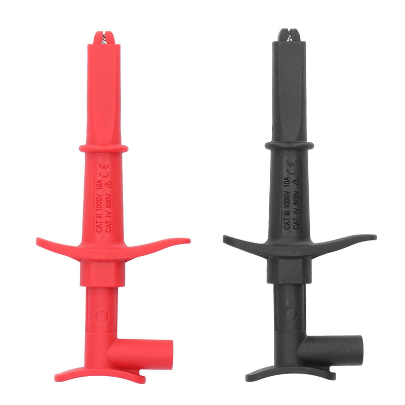 [Australia - AusPower] - Test Hook Clip, 1 Pair Test Hook Clip Crocodile Clamp Red Black Accessory Set Kit for Testing Electronic Components 