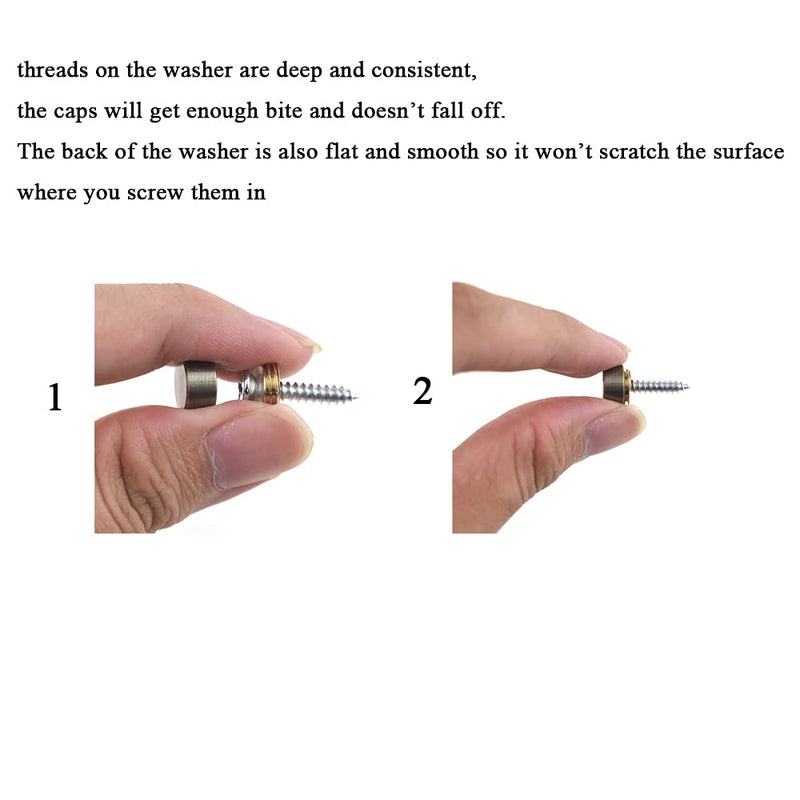 [Australia - AusPower] - Hahiyo 10mm Diameter Mirror Screws Brushed Copper Material Solid Easy Install Brass Washer Decorative Caps Fasteners Nails Bronze 10 Pairs for Bathroom Mirrors Panels Kitchen Ceiling Arts Crafts 10mm-10sets-Bronze 
