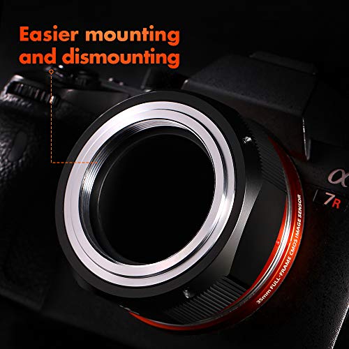 K&F Concept Lens Mount Adapter Comaptible for M42 Lens to Sony NEX Alpha E-Mount Camera Compatible with Sony Alpha NEX-7 NEX-6 NEX-5N NEX-5 NEX-C3 NEX-3 with Matting Varnish Design