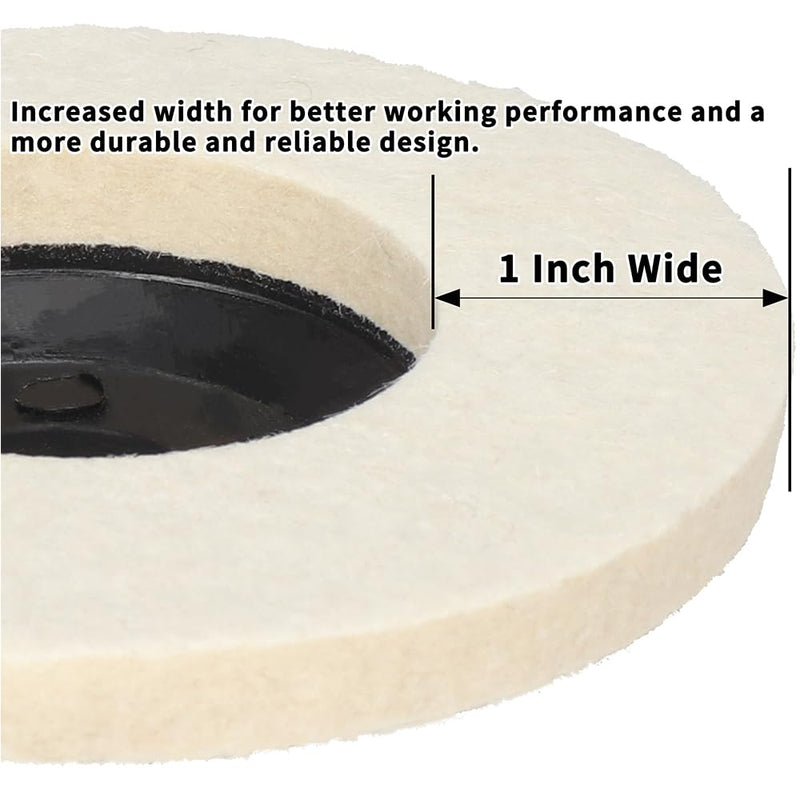 [Australia - AusPower] - 4 Inch Premium Wool Felt Polishing Disc, for 5/8 Angle Grinder, Very-Fine Buffing Wheel for Metal Wood Auto Body Work, 5 Pack Very-Fine-Wool 5Pcs 