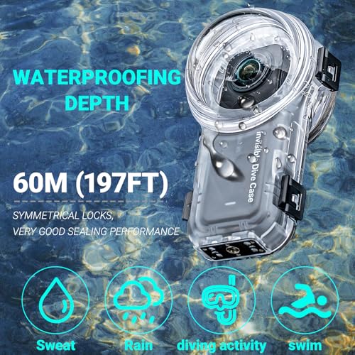 Insta 360 X5 Invisible Dive Case, Waterproof Up to 60M (197ft)