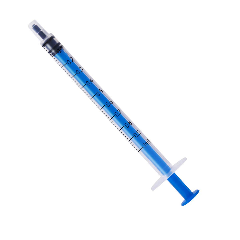 [Australia - AusPower] - 12 Pack - 1ml Plastic Syringe with Measurement, No Needle Suitable for Refilling and Measuring Liquids, Feeding Pets, Oil or Glue Applicator 