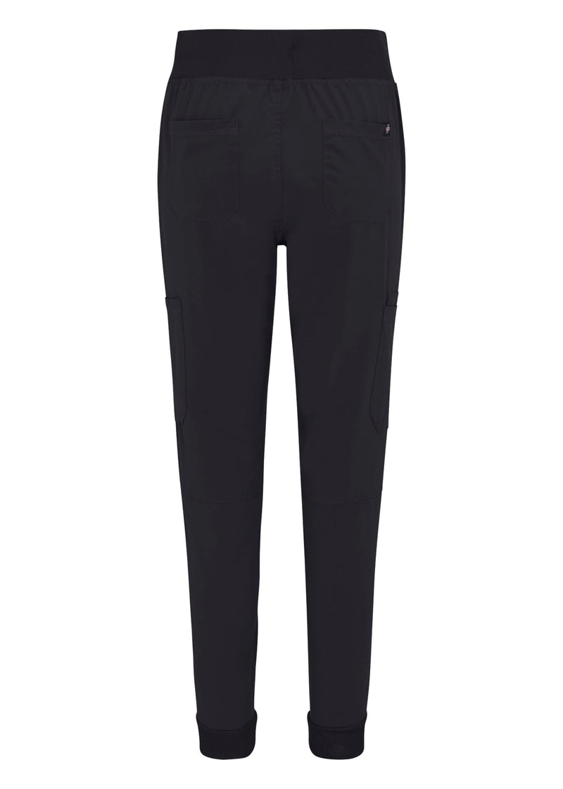 [Australia - AusPower] - Natural Uniforms Womens Cool Stretch Modern Tuck-In Top Yoga Jogger Scrub Set with Regular and Petite Sizes Black Small 