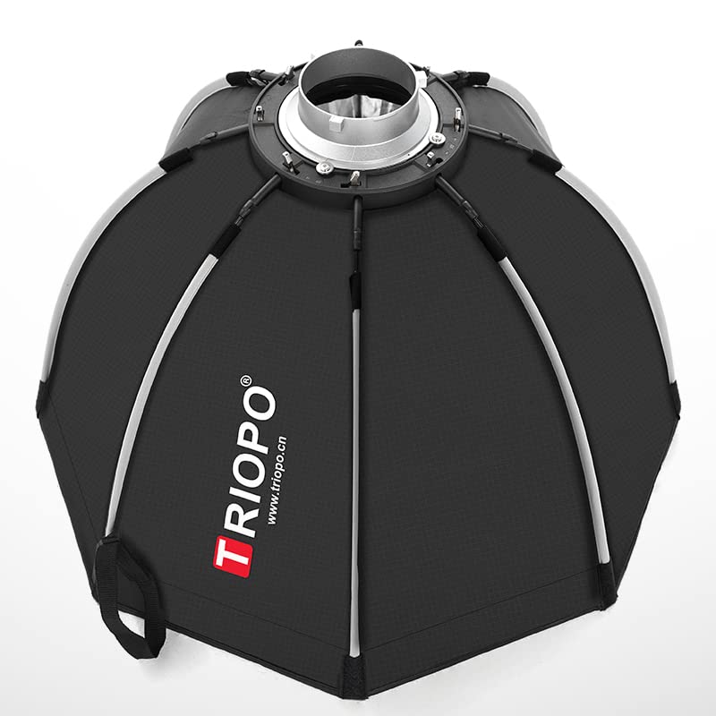 TRIOPO 25.6inch / 65cm Octabox Softbox, Bowens Mount Quick Release 25.6 Inches / 65 Cm