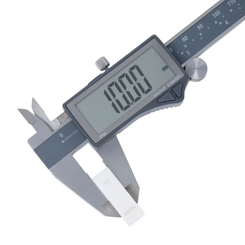 [Australia - AusPower] - IP54 Grade Digital Caliper, DCLR-0605 0-6" /150mm, Inch/Metric/Fractions Conversion, Stainless Steel, Large LCD Screen 